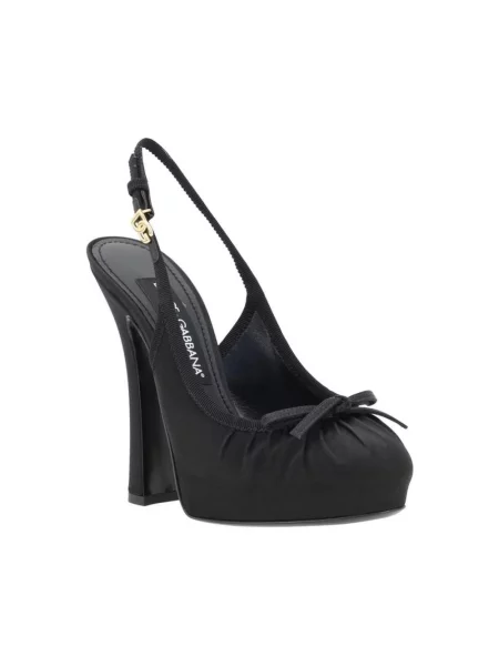 Satynowa czółenka Dolce And Gabbana czarna