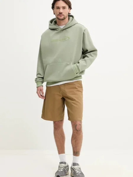 Свитер Karl Kani с капюшоном с принтом зеленый