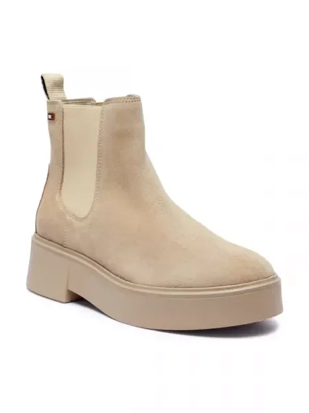 Tommy Hilfiger De piele ghete chelsea CHELSEA bej