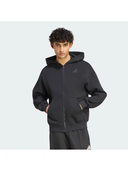 BLUZA Z KAPTUREM ADIDAS KIT SMALL LOGO FULL-ZIP czarna