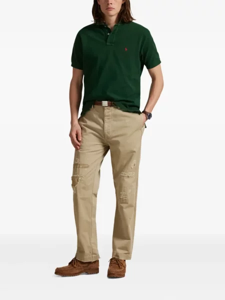 Μικρός κασκέτο Polo Ralph Lauren με χαμηλή μέση υφαίνω διαγωνίως πράσινο