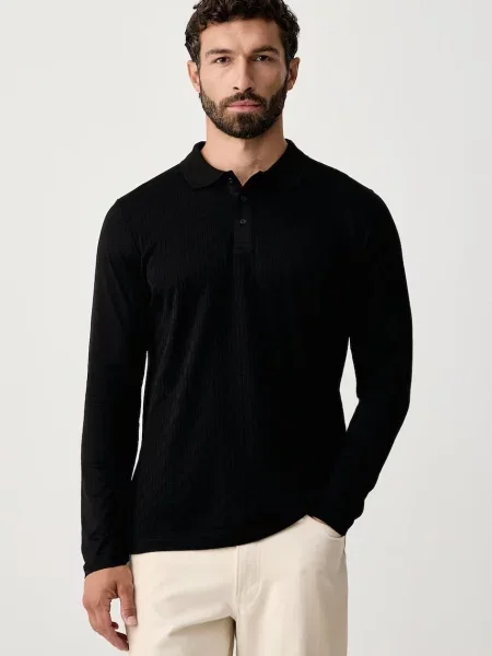 Tricou cu mânecă lungă Karl Lagerfeld negru
