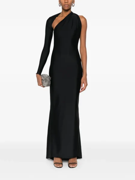 Rochie maxi Atu Body Couture cu un umăr gol de costum negru