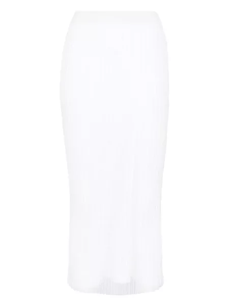 Fustă midi Sportmax tricotate până la genunchi alb