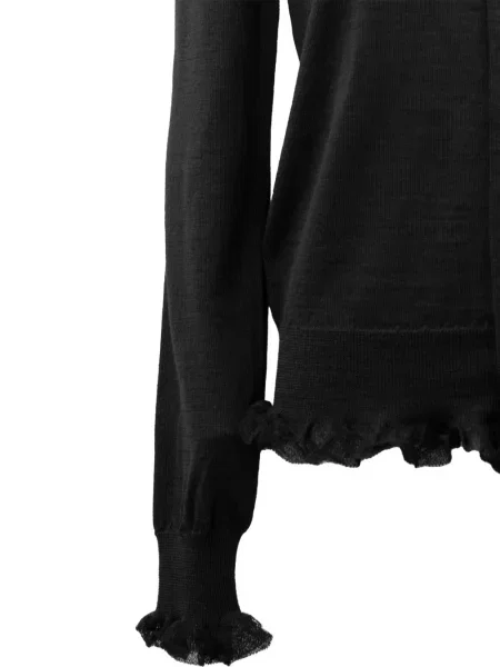 Cardigan Comme Des Garçons din cașmir cu volane negru