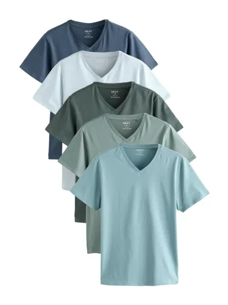 Next Tricou bleumarin / pastel / verde mentă / verde pastel / verde închis albastru