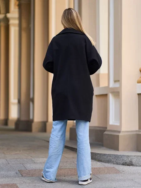 Пальто ISSA Plus кашемір чорний