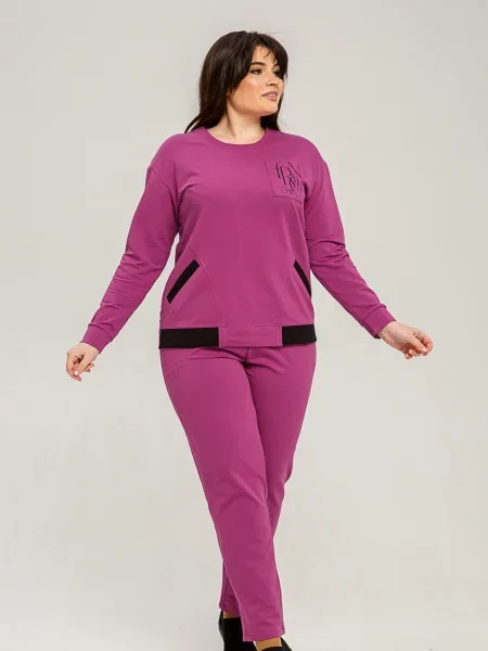 Повсякденний костюм All Posa Комплект кофта+штани бузковий