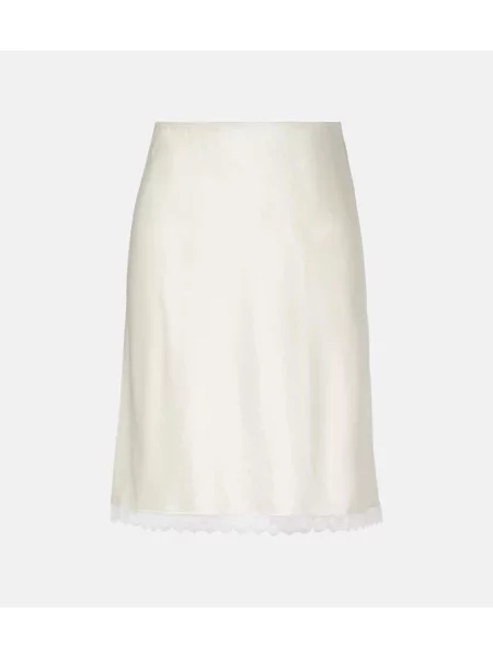 Fustă Leset din satin alb
