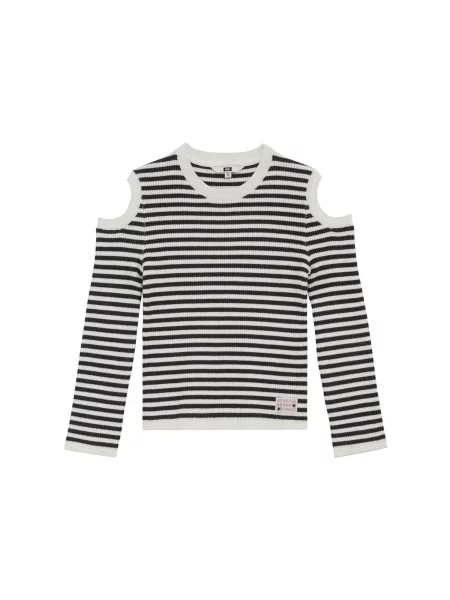 WE Fashion Pulover negru / murdar alb