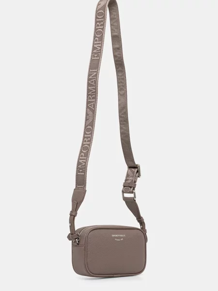 Emporio Armani crossbody torbica iz umetnega usnja rjava