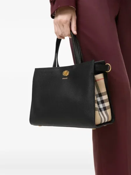 Καρό τσάντα shopper Burberry μαύρο