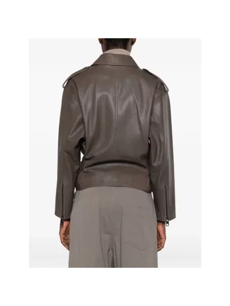 Kurtka skórzana Emporio Armani brązowa