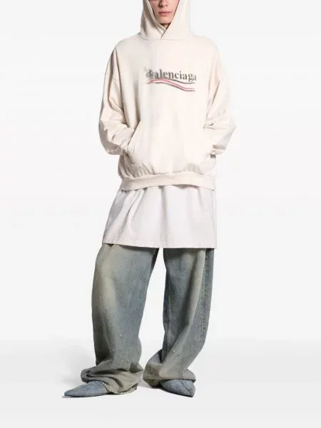 Mikina s kapucí Balenciaga bílá