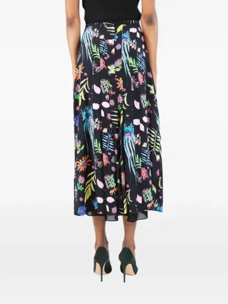 Fustă midi Rixo cu model floral cu imagine negru