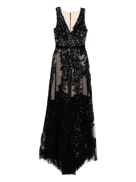 Haftowana maksi sukienka maxi Saiid Kobeisy garniturowa czarna