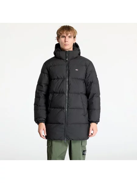 Płaszcz puchowy o kroju regular fit z wyhaftowanym logo Tommy Jeans czarny
