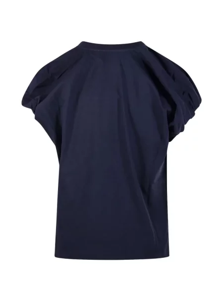 Tricou Nude cu volane albastru