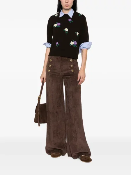 Pantaloni Seductive de catifea cord maro