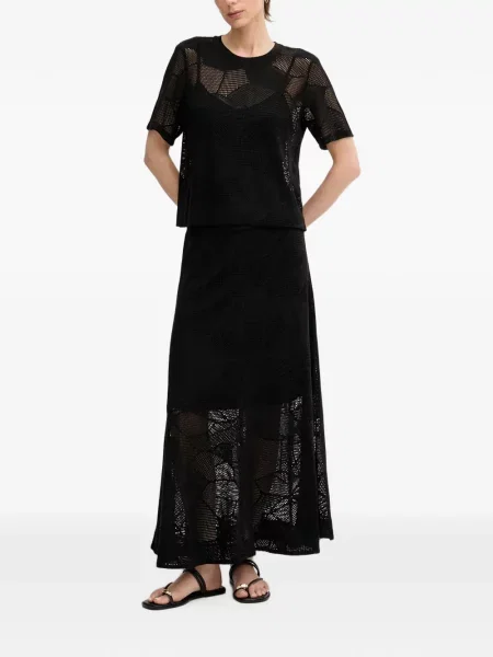 Fusta maxi Dkny plasă cu autograf negru