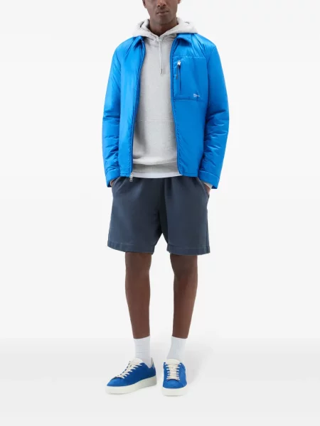 Суичър с качулка Woolrich бродиран сиво