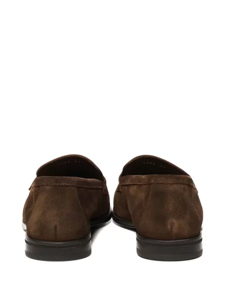 Pantofi loafer Doucal's din piele de căprioară cu bretele maro