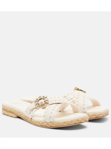 Usnjene mules Roger Vivier bela