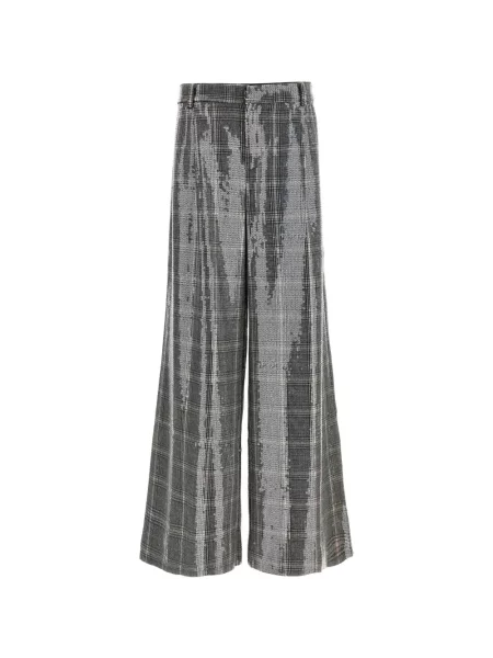 Pantaloni Retrofete cu paiete în carouri gri