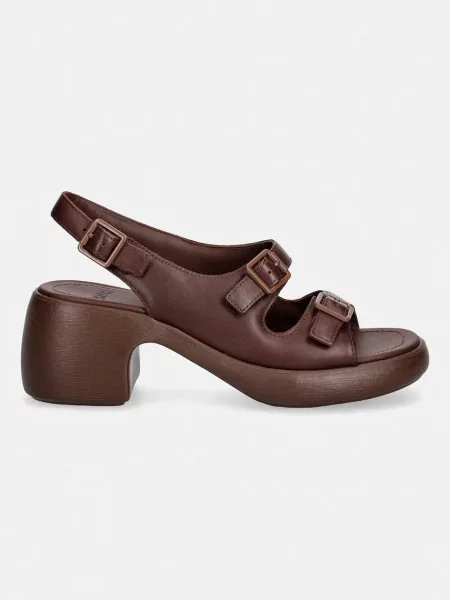 Кожаные босоножки Camper на высоком каблуке