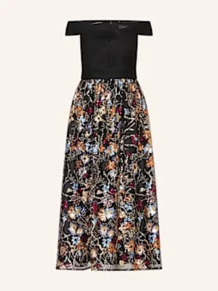 Adrianna Papell Sukienka Wieczorowa Z Odkrytymi Ramionami Z Cekinami schwarz czarna