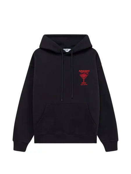 Hanorac cu glugă Msgm cu imagine cu cordon negru