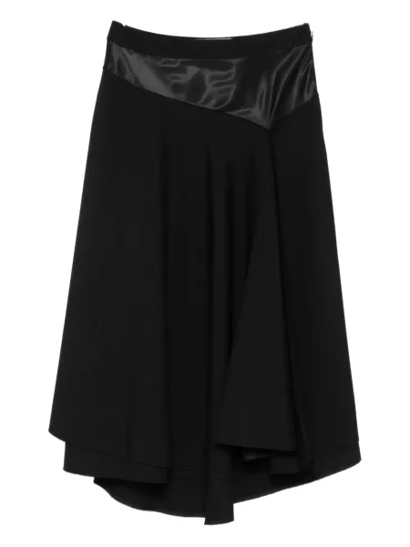 Fustă midi Marni din satin până la genunchi negru