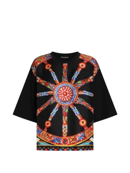 Tricou Dolce & Gabbana cu imagine din jerseu negru