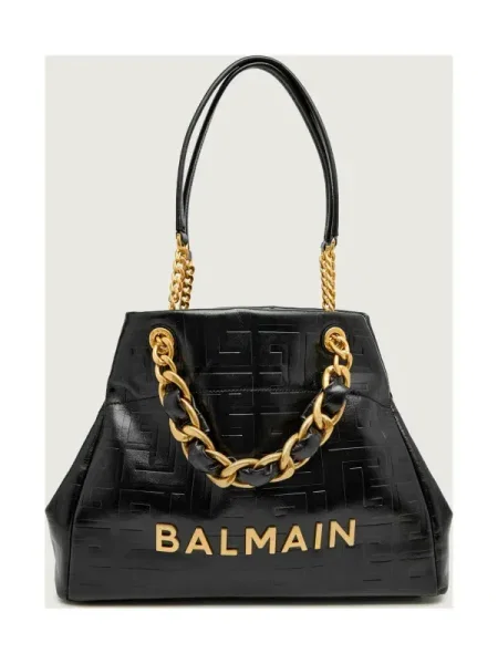 Balmain De piele geantă shopper SOFT negru
