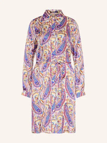 Marc Aurel Sukienka Koszulowa Z Satyny blau niebieska