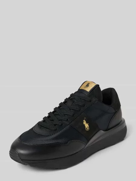 Sneakersy niskie z dodatkiem skóry bydlęcej model ‘TRAIN Polo Ralph Lauren czarne