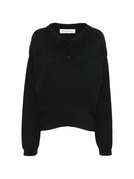 Tricou polo Marie Adam-leenaerdt cu broderie negru