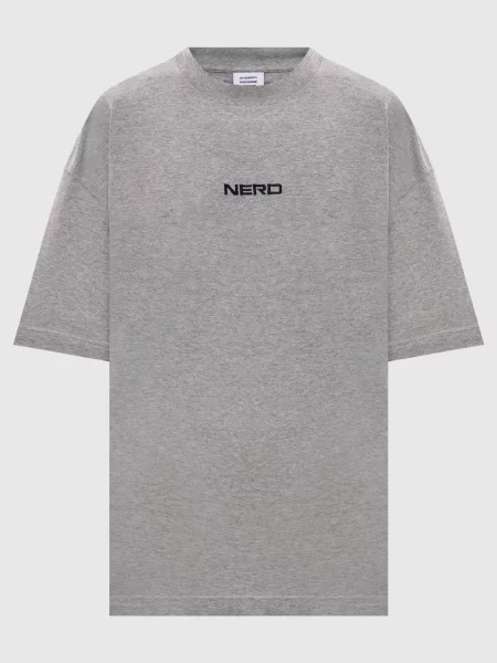 Меланжева футболка з вишивкою Vetements сіра