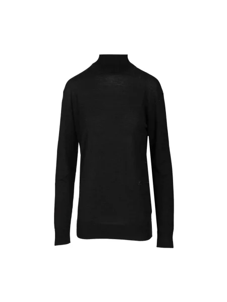 Sweter Courreges wełniany z odkrytymi ramionami czarny