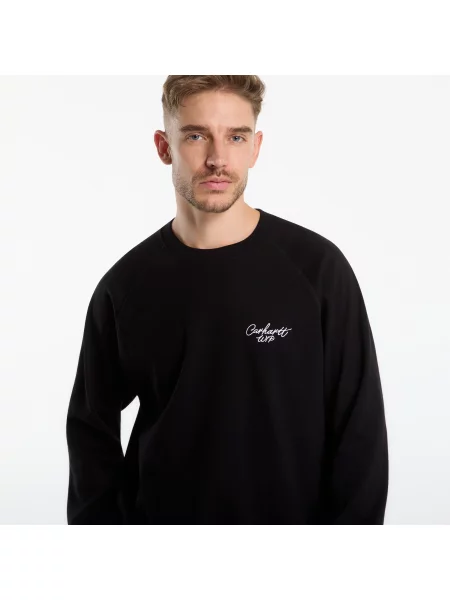 T-shirt Carhartt WIP L/S Signature Rib T-Shirt UNISEX Black/ White M μαύρο