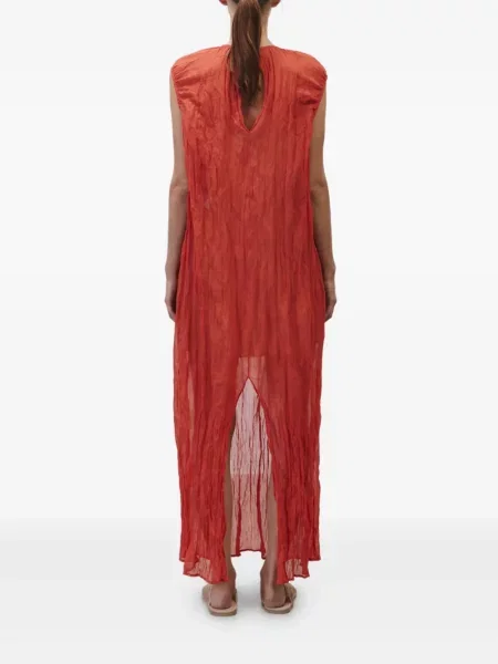 Rochie maxi Alysi fără mâneci de costum roșu