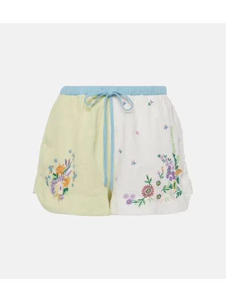 Pantaloni scurți Alemais cu broderie de in