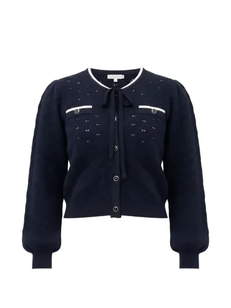 Kardigan Twinset z kokardką niebieski