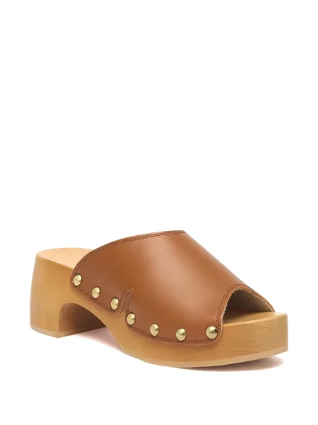 Sandale Scholl din piele cu tepi maro