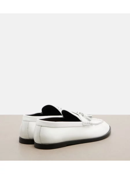 Pantofi loafer The Row din piele alb
