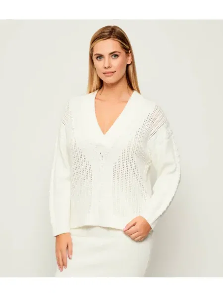 GUESS Pulover ETSUKO | Relaxed fit alb