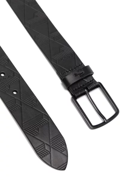 Cu centură curea Lacoste din piele negru