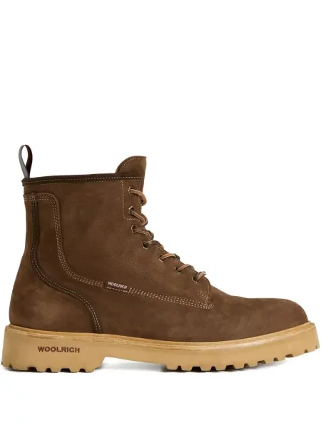 Botine Woolrich cu șireturi din dantelă maro