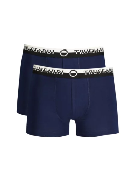 Bokserki Trussardi z logo niebieskie