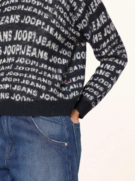 Joop Jeans sweter z dzianiny Kalissa Kobiety niebieski|biały wzorzysty M biały